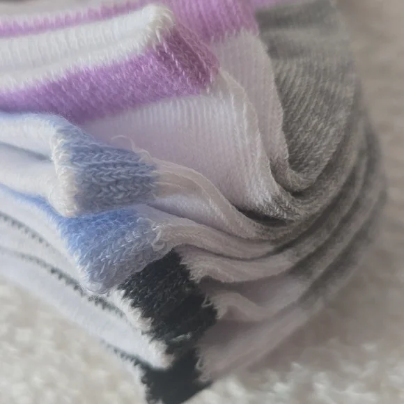 Nicole Miller Sport No Show Socks - Pink, White, Gray - Picture 6 of 7